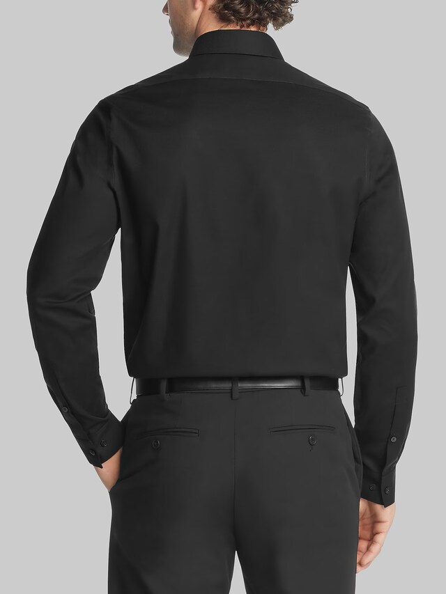 , Slim Fit Covered Placket Formal Shirt, Black, Image 2 of 3