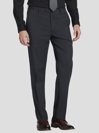 , Slim Fit Suit Pants- Charcoal, Black