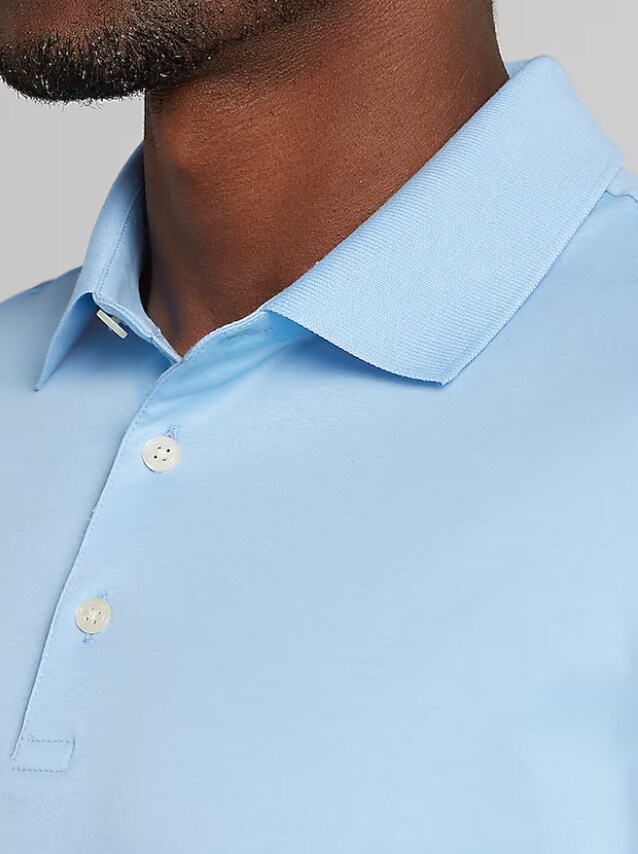 , Classic Fit Luxe Cotton Polo - Blue, Stellar blue, Image 3 of 4