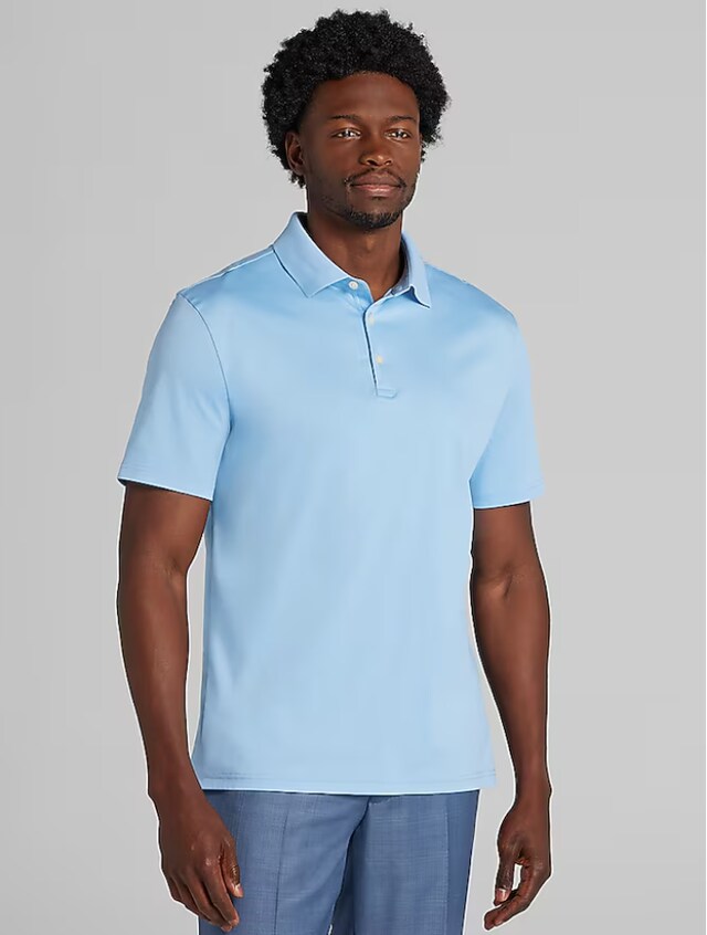, Classic Fit Luxe Cotton Polo - Blue, Stellar blue, Image 1 of 4