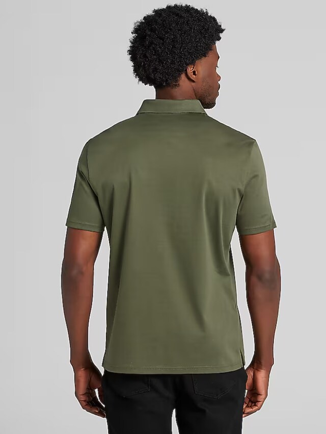 , Classic Fit Luxe Cotton Polo - Green, dark green, Image 4 of 4
