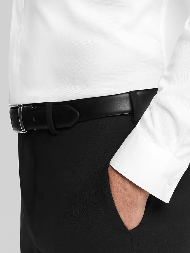 , Slim Fit Covered Placket Formal Shirt, white, Image 5 of 6