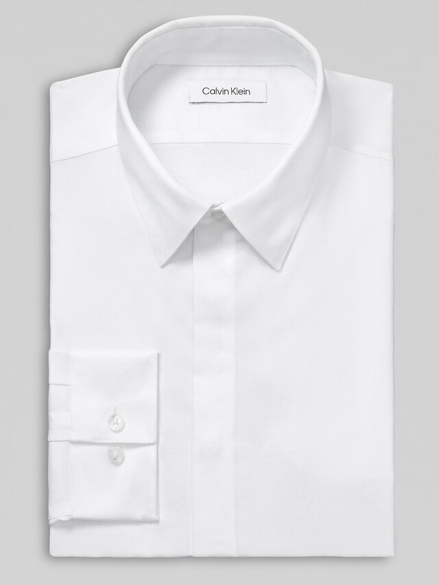 , Slim Fit Covered Placket Formal Shirt, white, Image 4 of 6