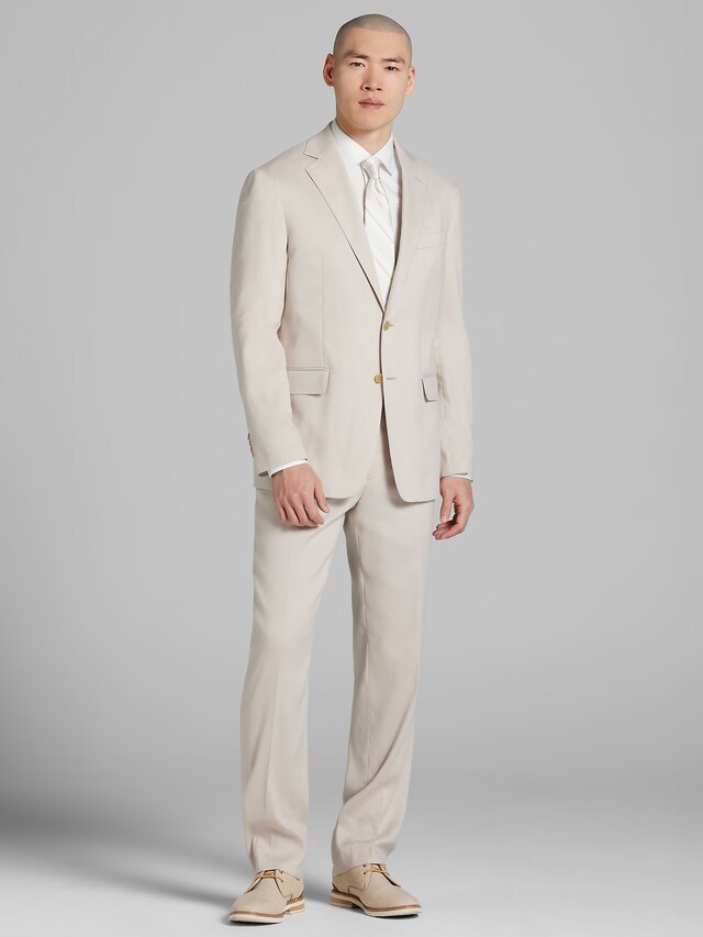 , Taupe Dress Suit, Off-white, Image 1 of 3