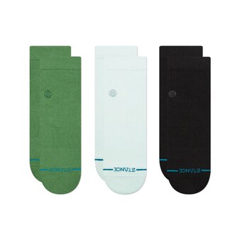 , Icon Quarter Socks 3 Pack, green